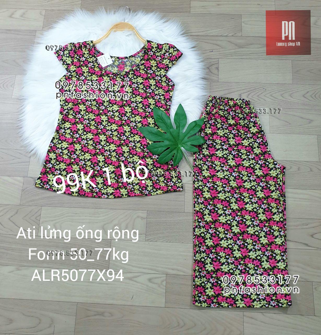 [50-77] Đồ bộ trung niên Ati lửng ống rộng nhiều họa tiết đẹp - ALR5077X94