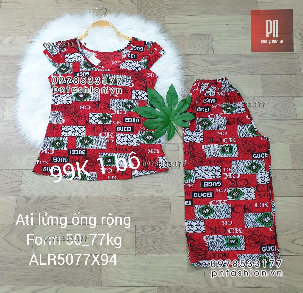 [50-77] Đồ bộ trung niên Ati lửng ống rộng nhiều họa tiết đẹp - ALR5077X94