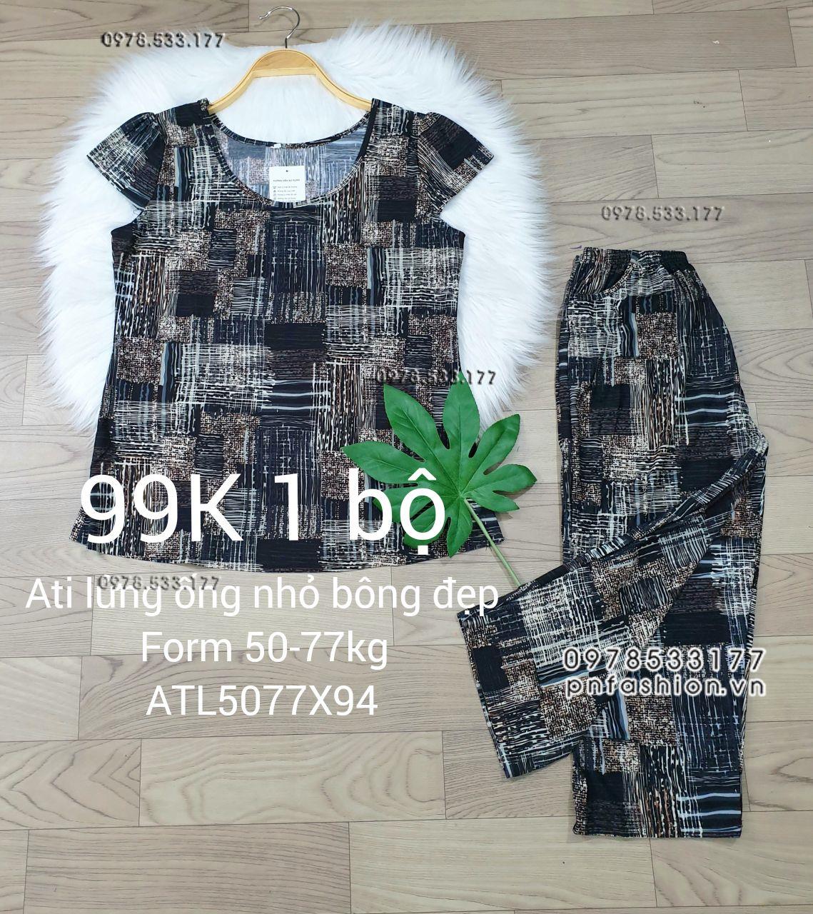 [50-77kg] Đồ bộ trung niên Ati lửng ống nhỏ bông đẹp - ATL5077X98