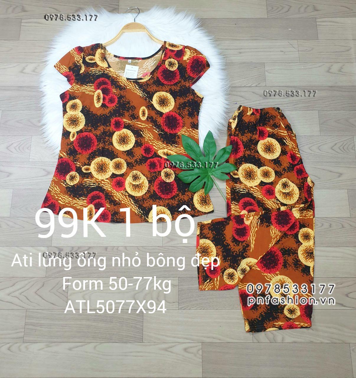 [50-77kg] Đồ bộ trung niên Ati lửng ống nhỏ bông đẹp - ATL5077X98