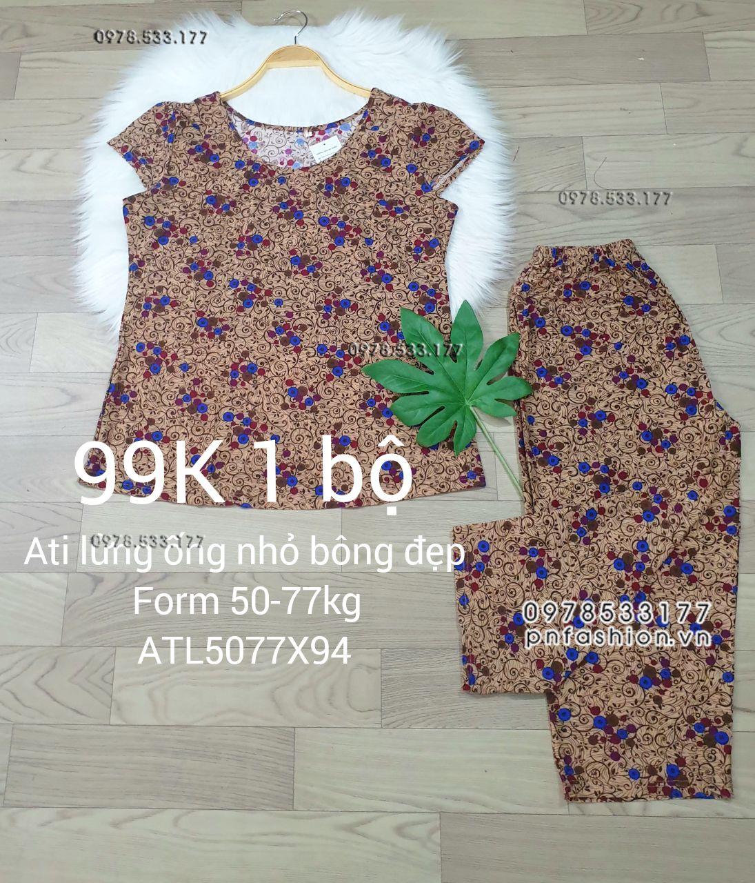 [50-77kg] Đồ bộ trung niên Ati lửng ống nhỏ bông đẹp - ATL5077X98