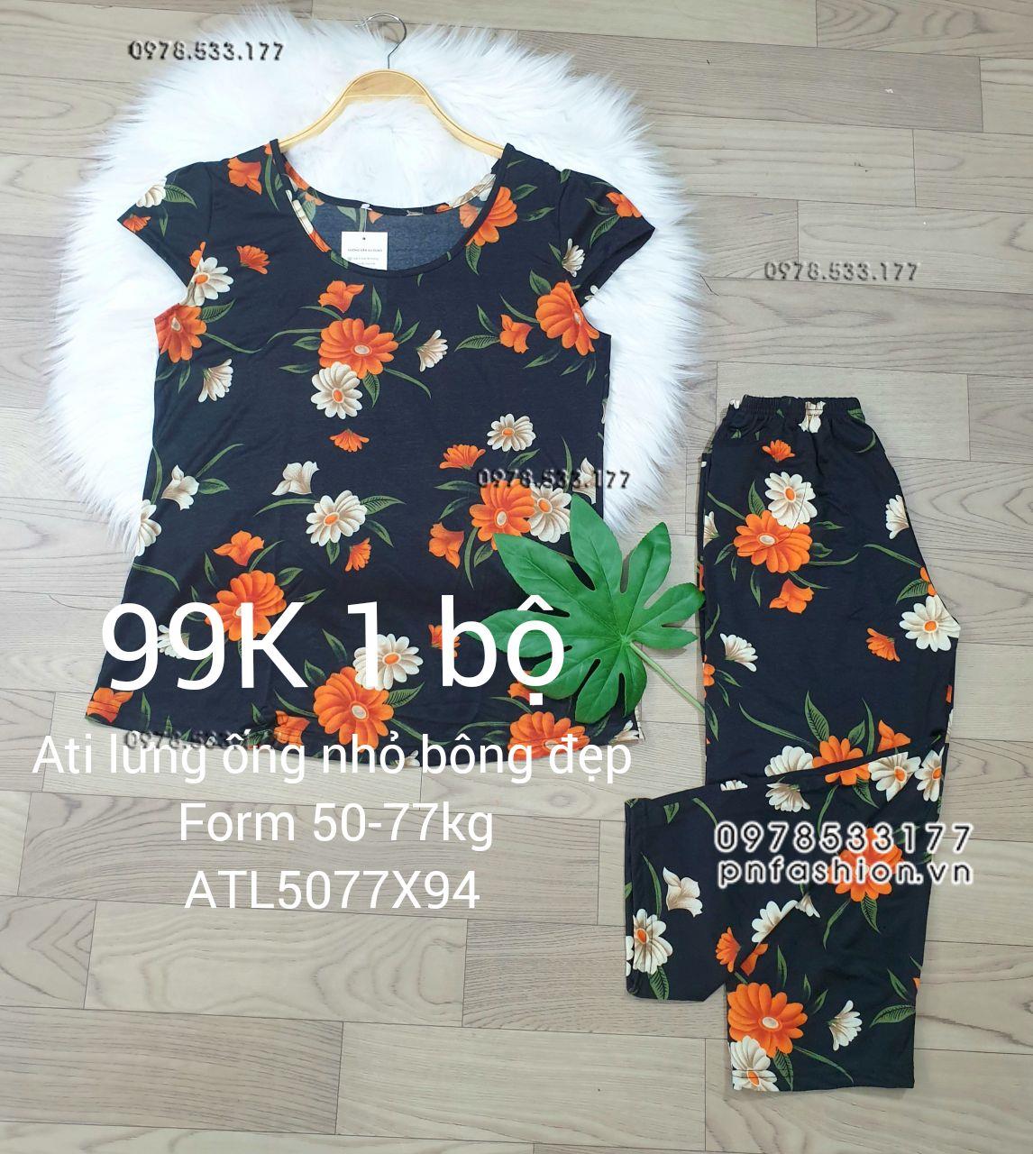 [50-77kg] Đồ bộ trung niên Ati lửng ống nhỏ bông đẹp - ATL5077X98