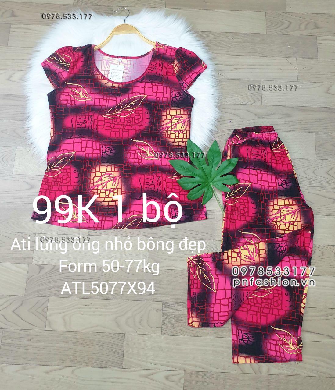[50-77kg] Đồ bộ trung niên Ati lửng ống nhỏ bông đẹp - ATL5077X98
