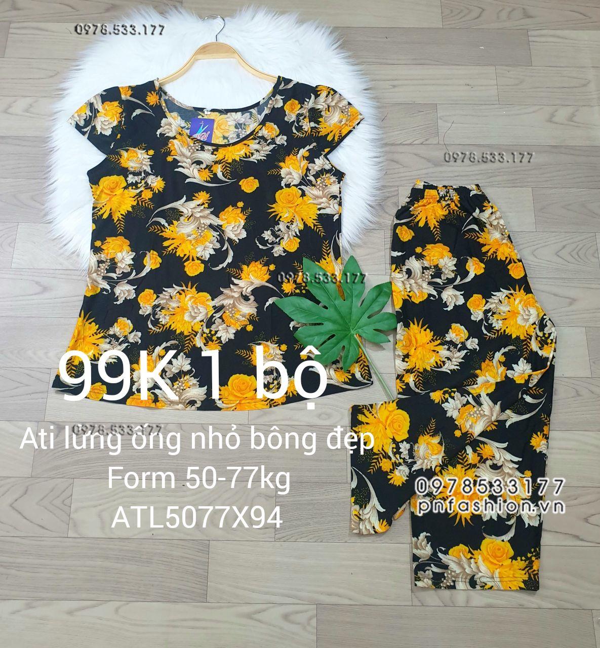 [50-77kg] Đồ bộ trung niên Ati lửng ống nhỏ bông đẹp - ATL5077X98