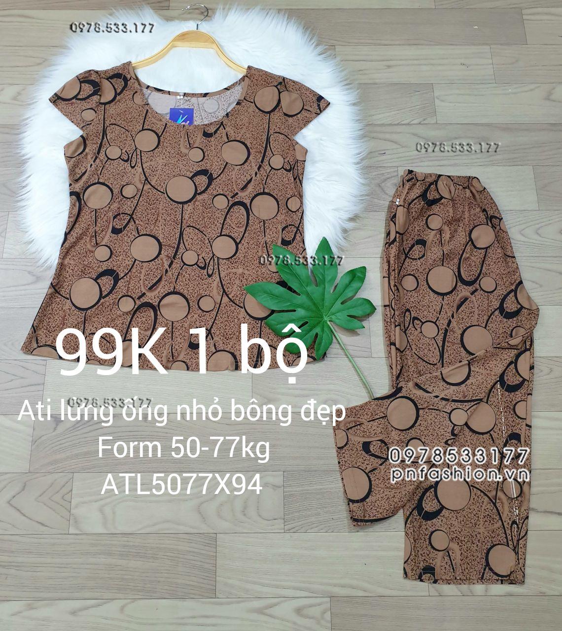 [50-77kg] Đồ bộ trung niên Ati lửng ống nhỏ bông đẹp - ATL5077X98