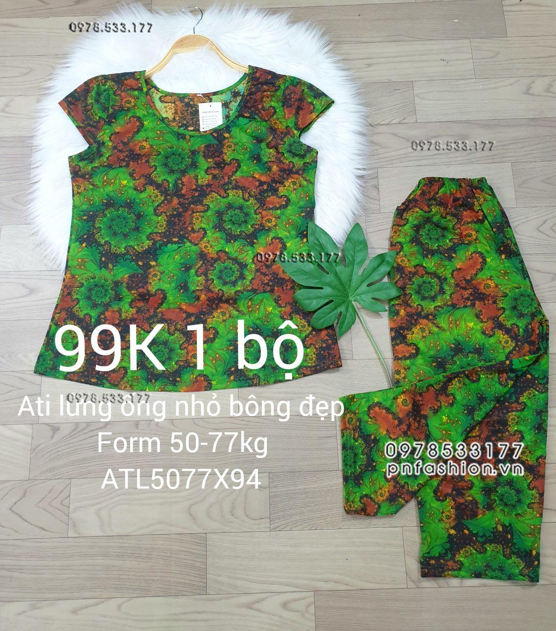 [50-77kg] Đồ bộ trung niên Ati lửng ống nhỏ bông đẹp - ATL5077X98