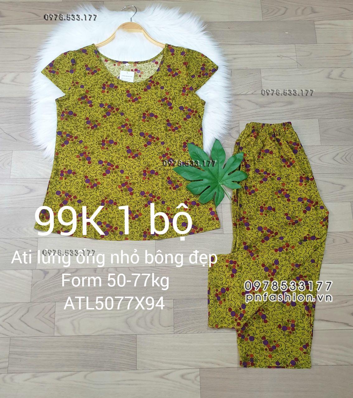 [50-77kg] Đồ bộ trung niên Ati lửng ống nhỏ bông đẹp - ATL5077X98