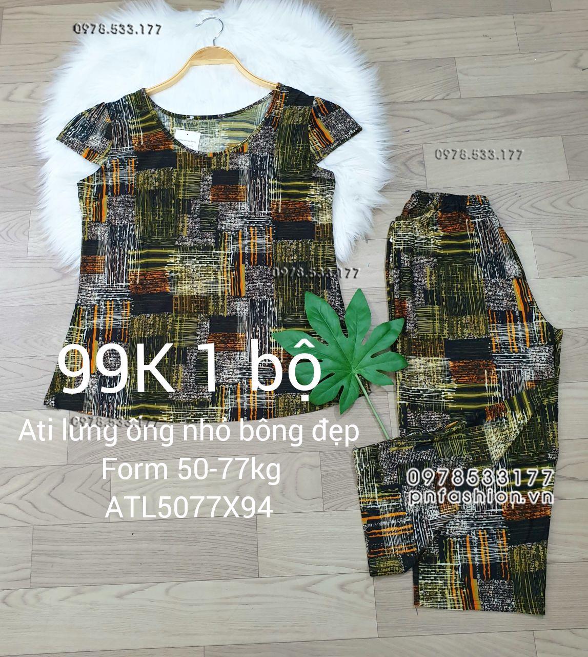 [50-77kg] Đồ bộ trung niên Ati lửng ống nhỏ bông đẹp - ATL5077X98