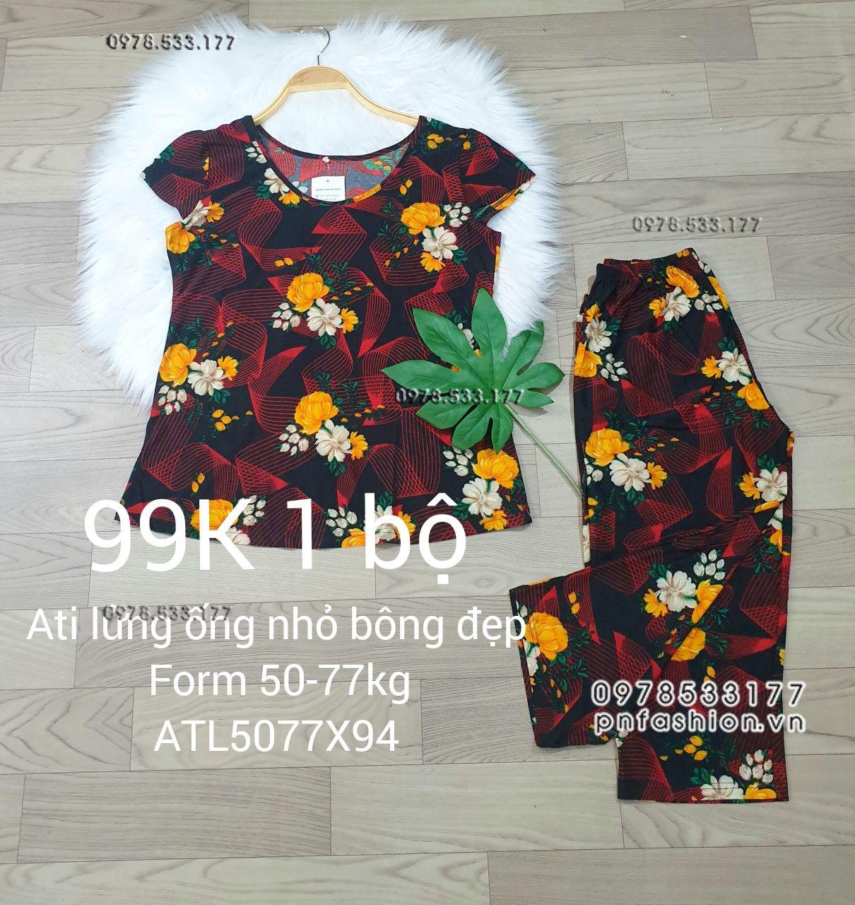 [50-77kg] Đồ bộ trung niên Ati lửng ống nhỏ bông đẹp - ATL5077X98