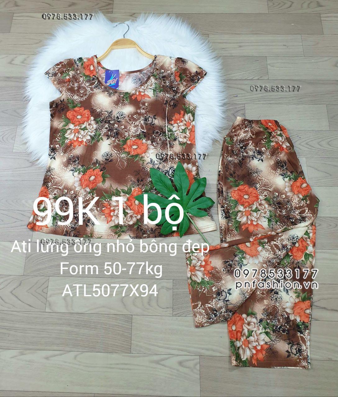 [50-77kg] Đồ bộ trung niên Ati lửng ống nhỏ bông đẹp - ATL5077X98