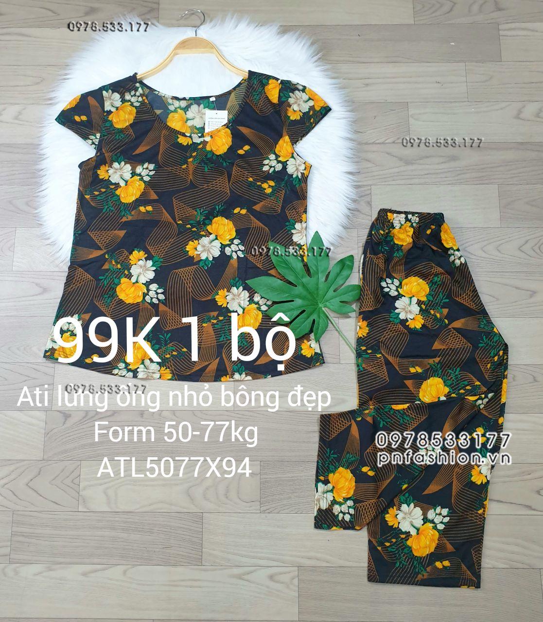 [50-77kg] Đồ bộ trung niên Ati lửng ống nhỏ bông đẹp - ATL5077X98