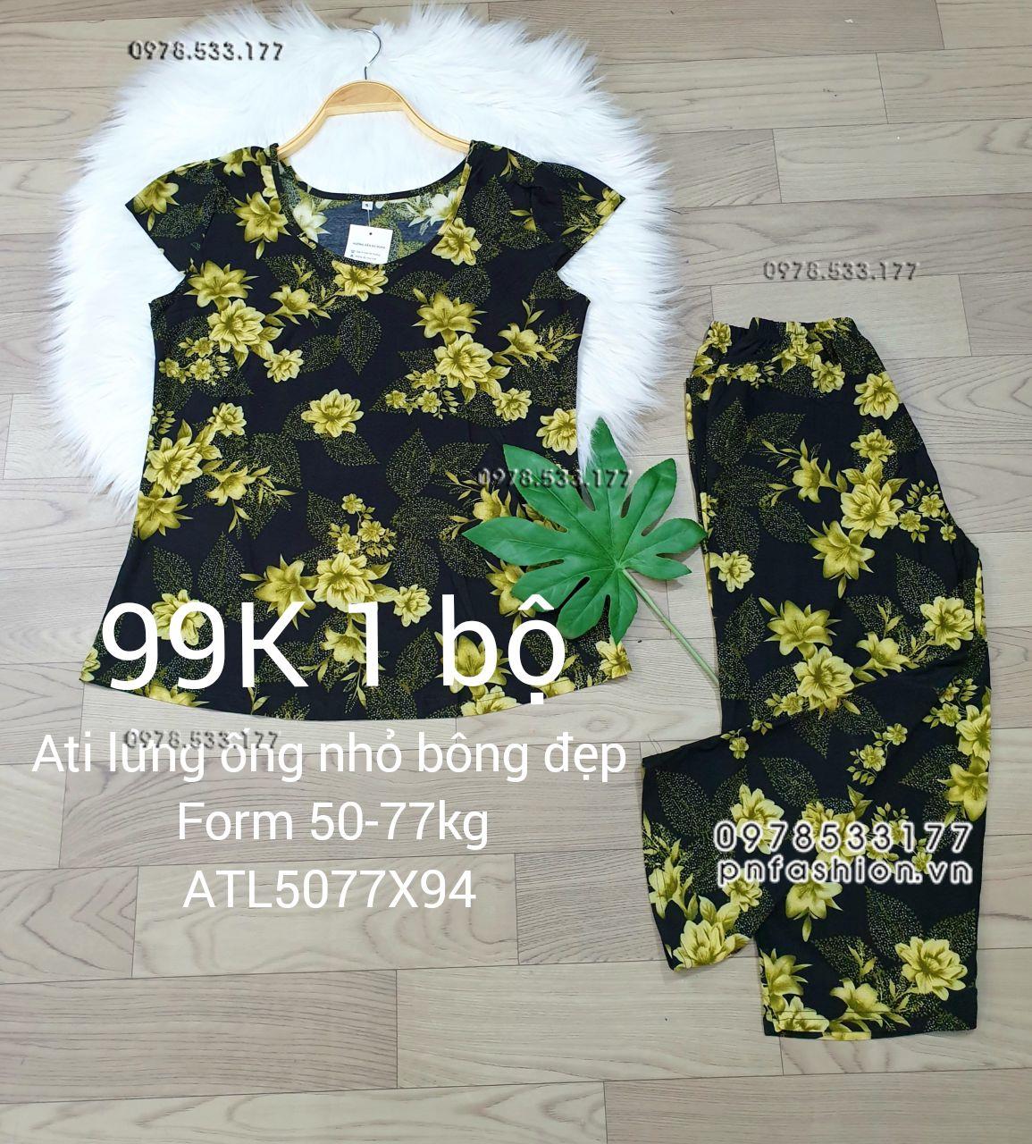 [50-77kg] Đồ bộ trung niên Ati lửng ống nhỏ bông đẹp - ATL5077X98