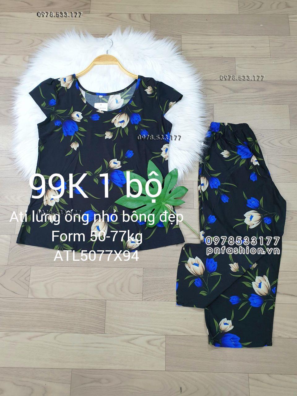 [50-77kg] Đồ bộ trung niên Ati lửng ống nhỏ bông đẹp - ATL5077X98