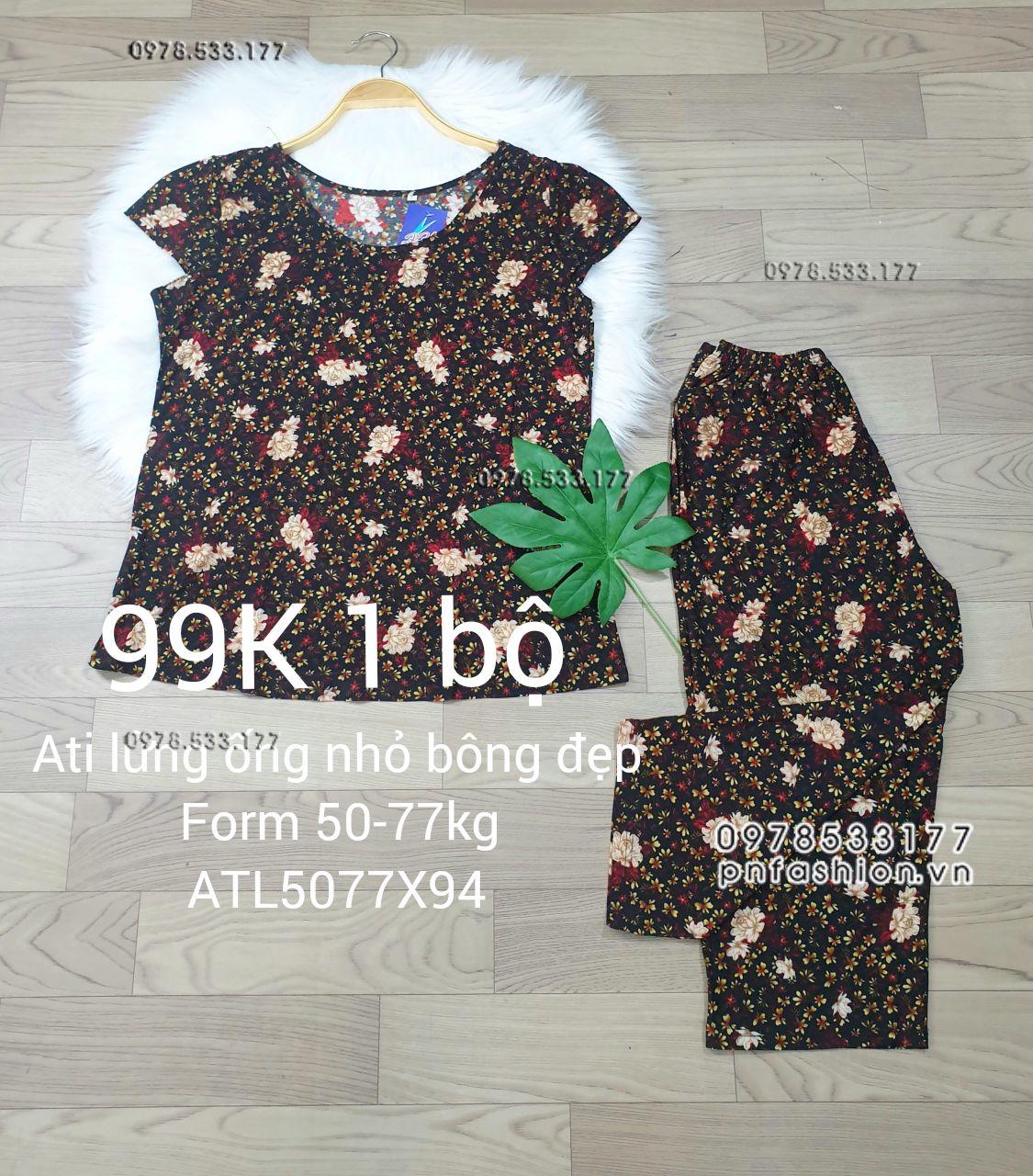 [50-77kg] Đồ bộ trung niên Ati lửng ống nhỏ bông đẹp - ATL5077X98