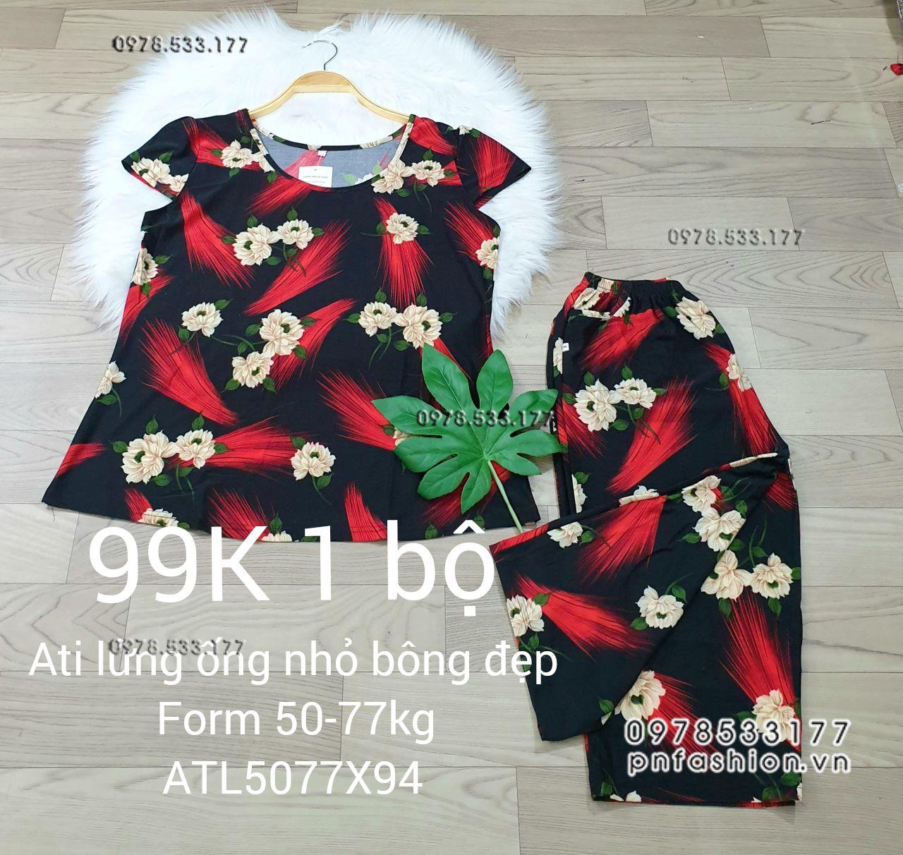 [50-77kg] Đồ bộ trung niên Ati lửng ống nhỏ bông đẹp - ATL5077X98