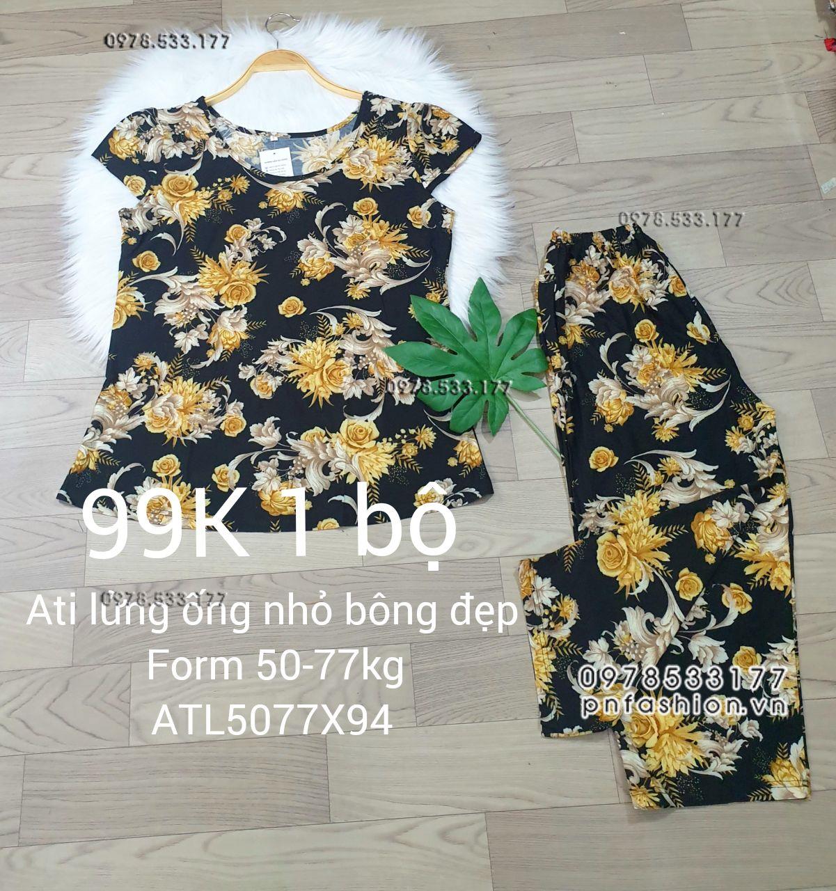 [50-77kg] Đồ bộ trung niên Ati lửng ống nhỏ bông đẹp - ATL5077X98