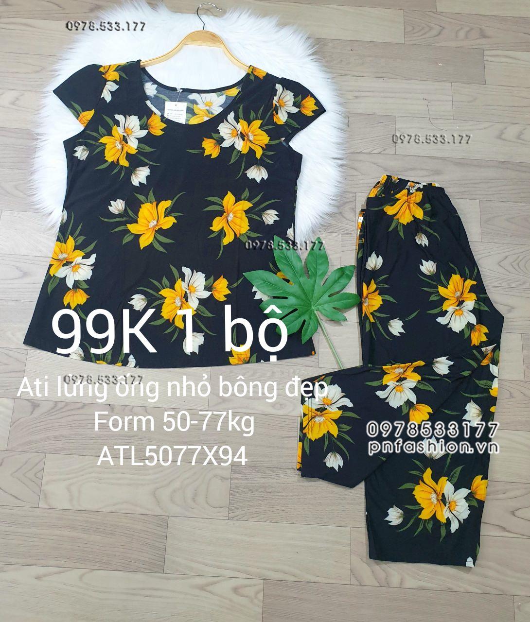 [50-77kg] Đồ bộ trung niên Ati lửng ống nhỏ bông đẹp - ATL5077X98