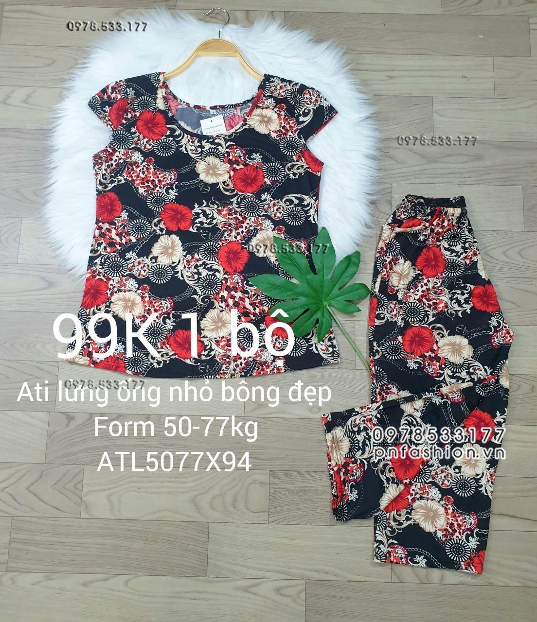 [50-77kg] Đồ bộ trung niên Ati lửng ống nhỏ bông đẹp - ATL5077X98