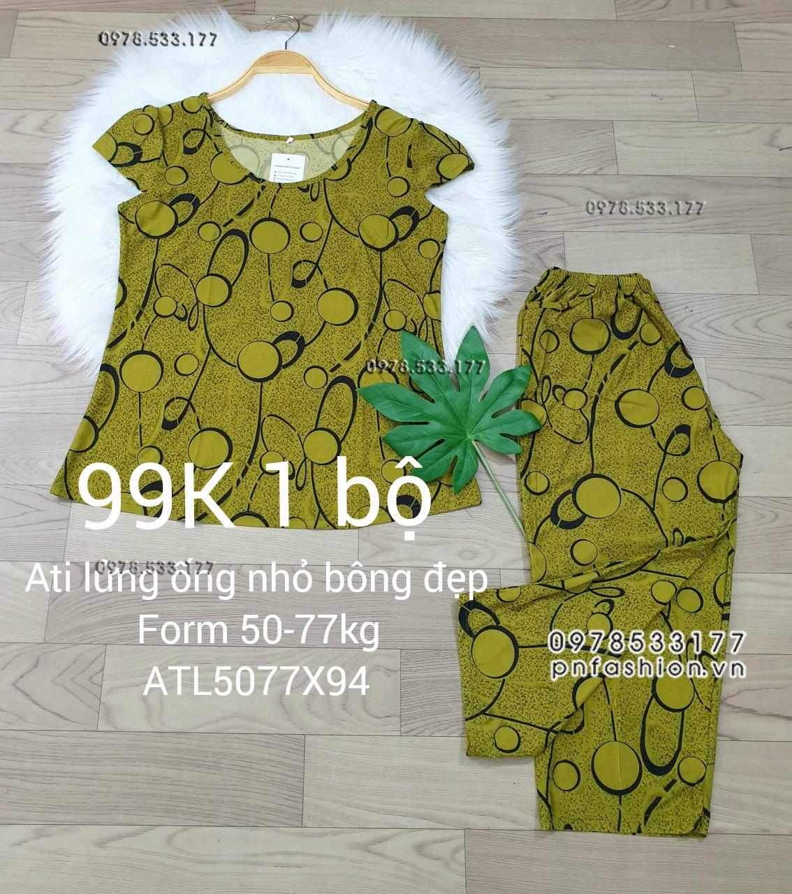 [50-77kg] Đồ bộ trung niên Ati lửng ống nhỏ bông đẹp - ATL5077X98