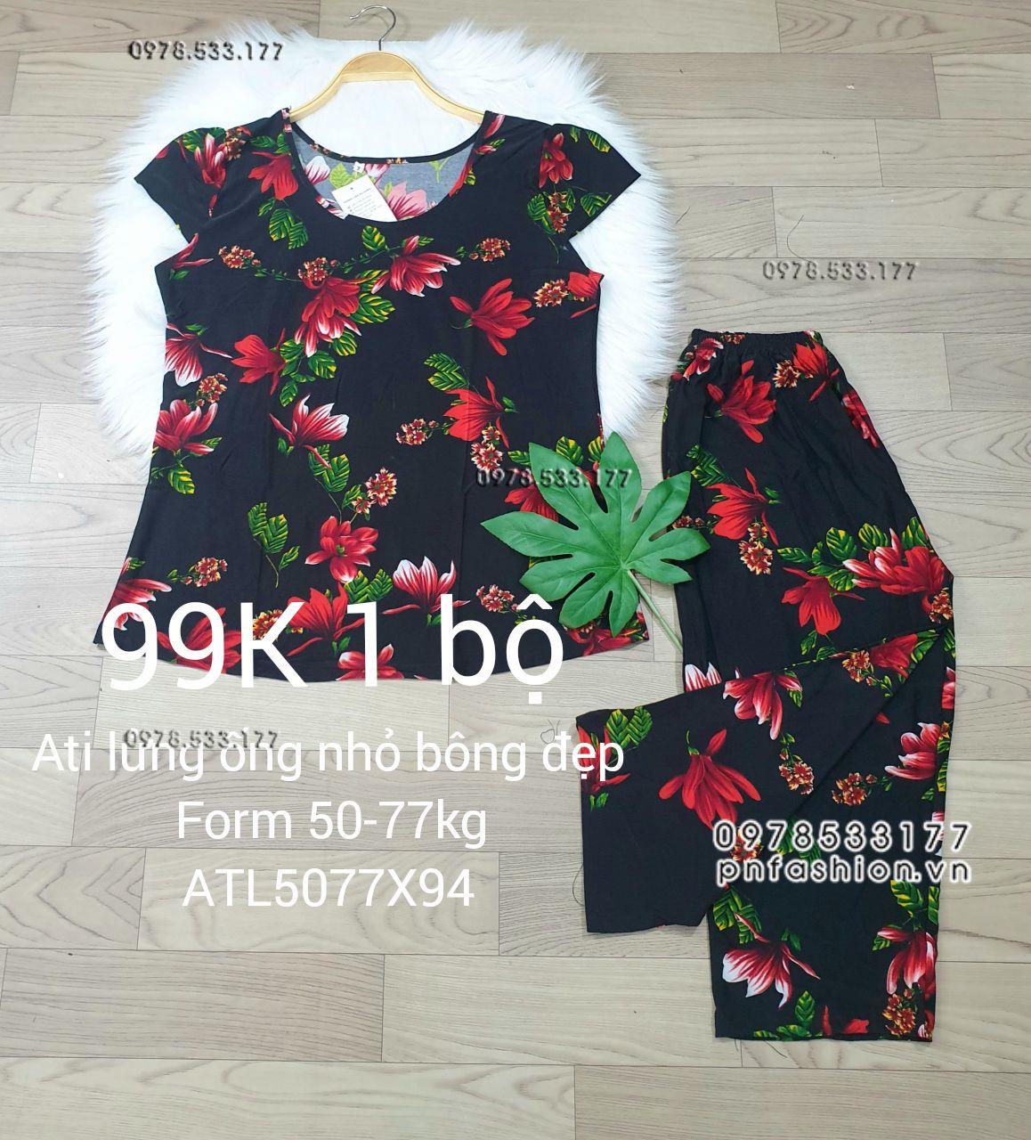 [50-77kg] Đồ bộ trung niên Ati lửng ống nhỏ bông đẹp - ATL5077X98