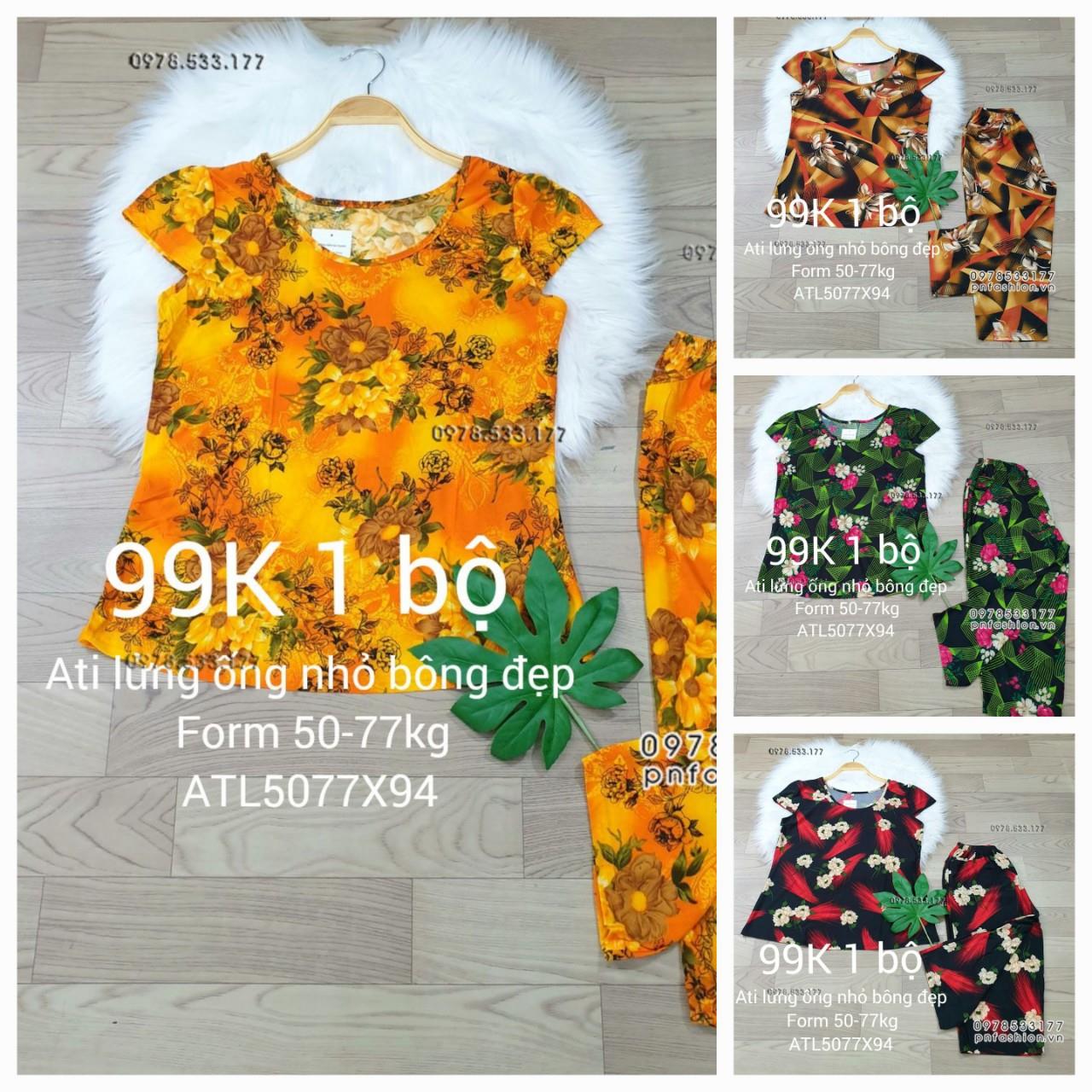 [50-77kg] Đồ bộ trung niên Ati lửng ống nhỏ bông đẹp - ATL5077X98