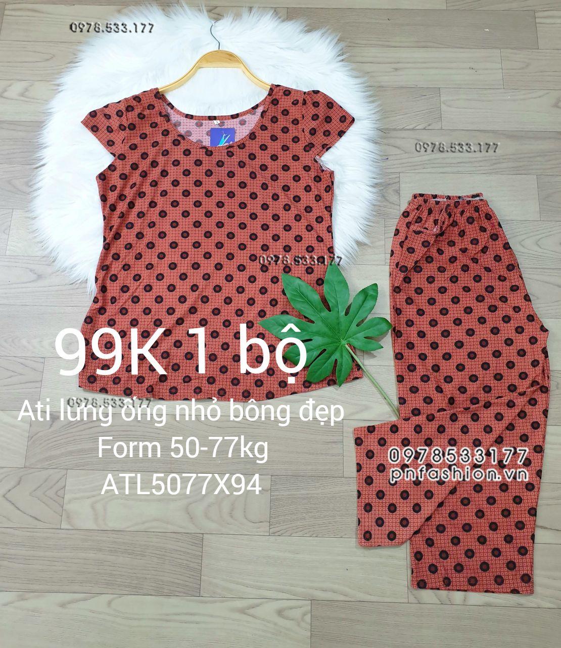 [50-77kg] Đồ bộ trung niên Ati lửng ống nhỏ bông đẹp - ATL5077X98