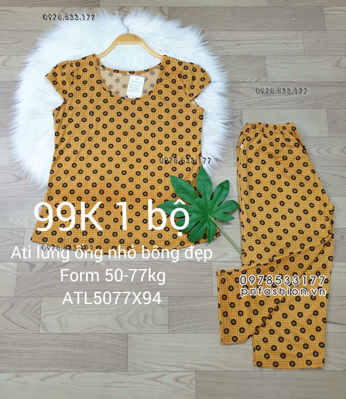 [50-77kg] Đồ bộ trung niên Ati lửng ống nhỏ bông đẹp - ATL5077X98