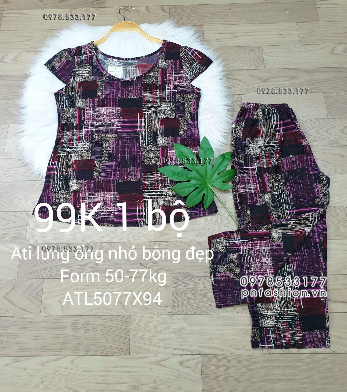 [50-77kg] Đồ bộ trung niên Ati lửng ống nhỏ bông đẹp - ATL5077X98