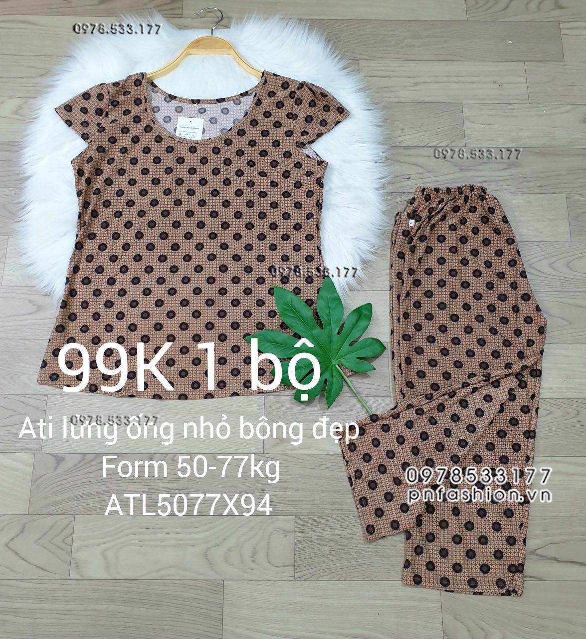 [50-77kg] Đồ bộ trung niên Ati lửng ống nhỏ bông đẹp - ATL5077X98