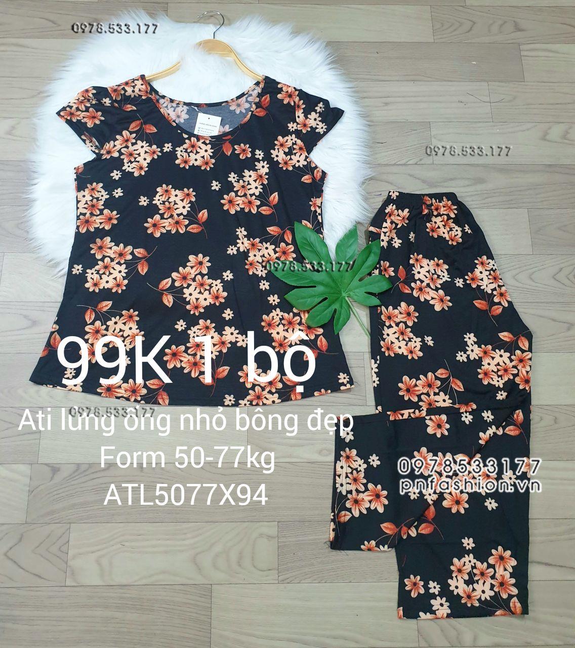 [50-77kg] Đồ bộ trung niên Ati lửng ống nhỏ bông đẹp - ATL5077X98