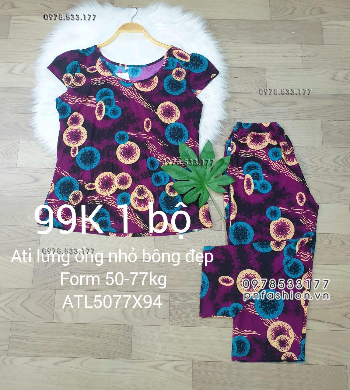 [50-77kg] Đồ bộ trung niên Ati lửng ống nhỏ bông đẹp - ATL5077X98