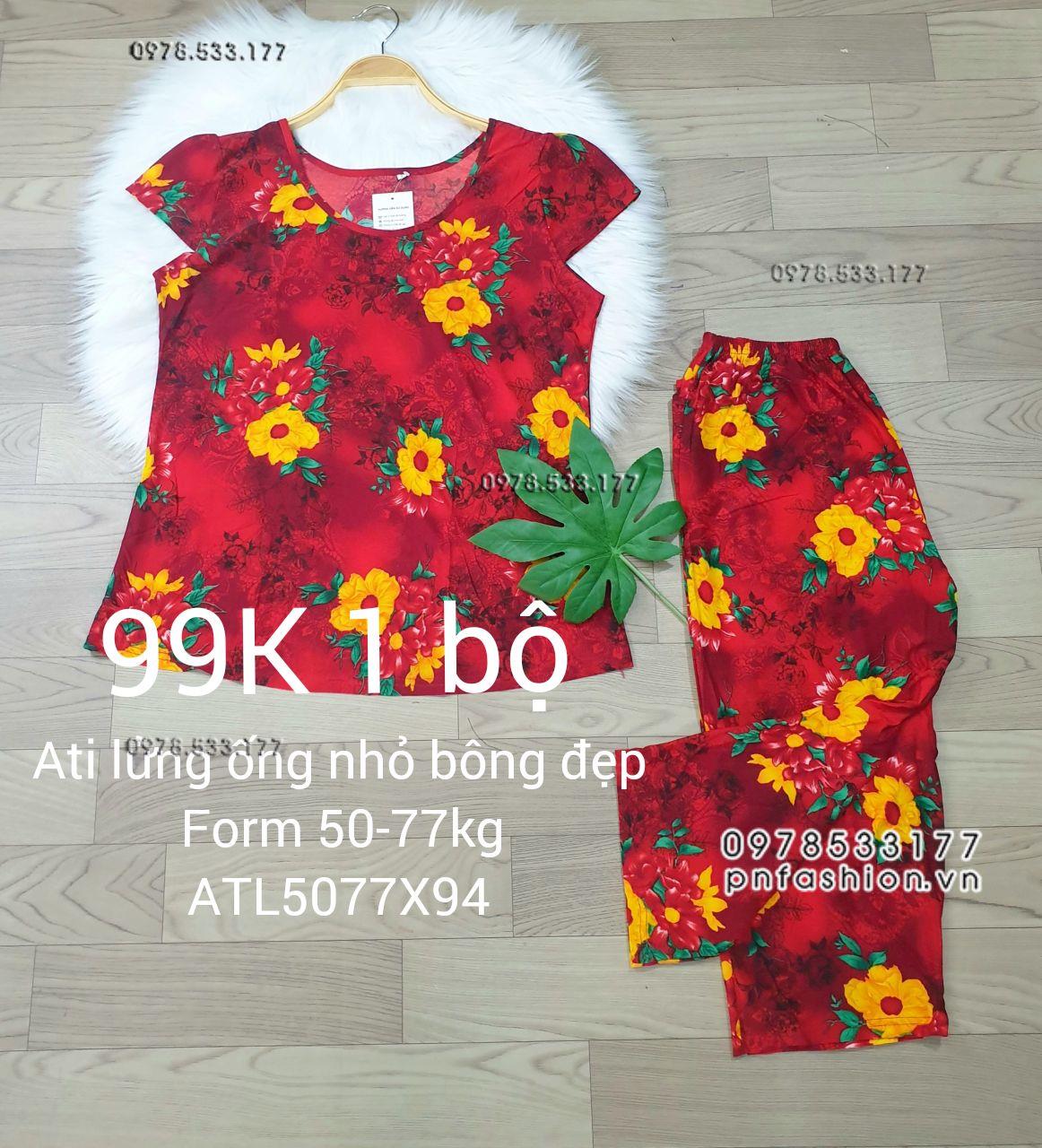 [50-77kg] Đồ bộ trung niên Ati lửng ống nhỏ bông đẹp - ATL5077X98