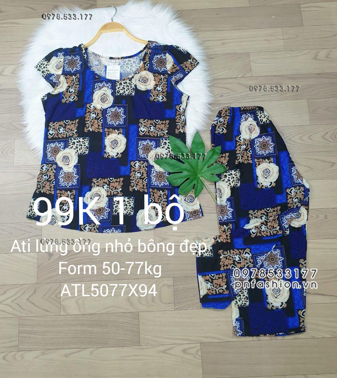 [50-77kg] Đồ bộ trung niên Ati lửng ống nhỏ bông đẹp - ATL5077X98