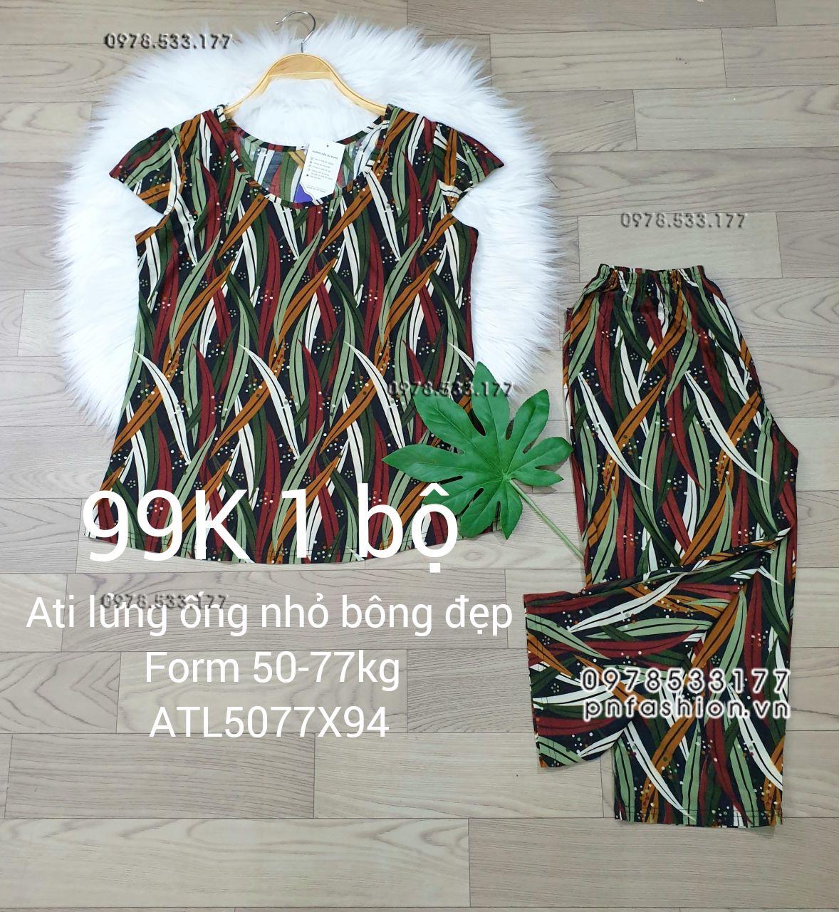 [50-77kg] Đồ bộ trung niên Ati lửng ống nhỏ bông đẹp - ATL5077X98