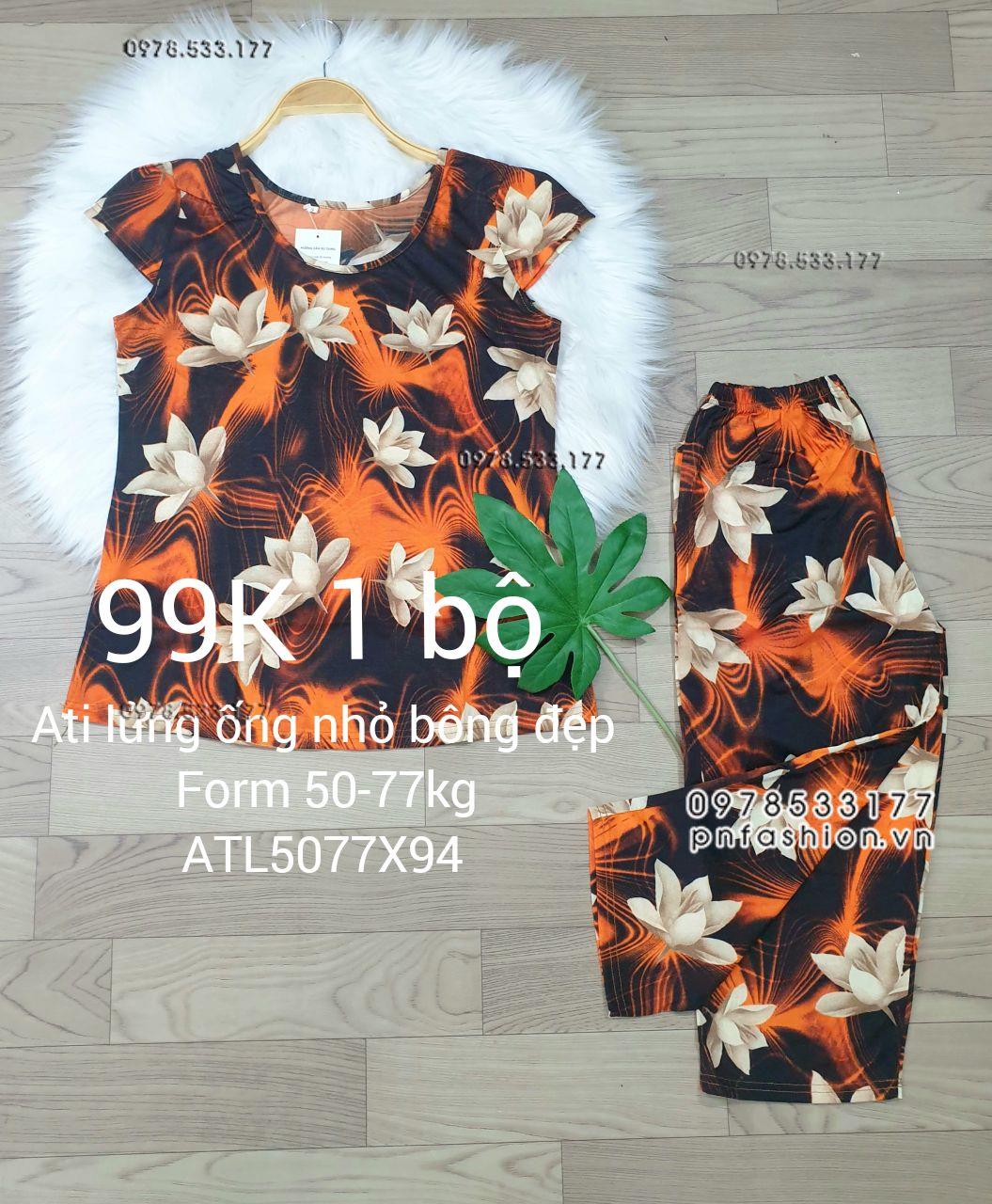 [50-77kg] Đồ bộ trung niên Ati lửng ống nhỏ bông đẹp - ATL5077X98