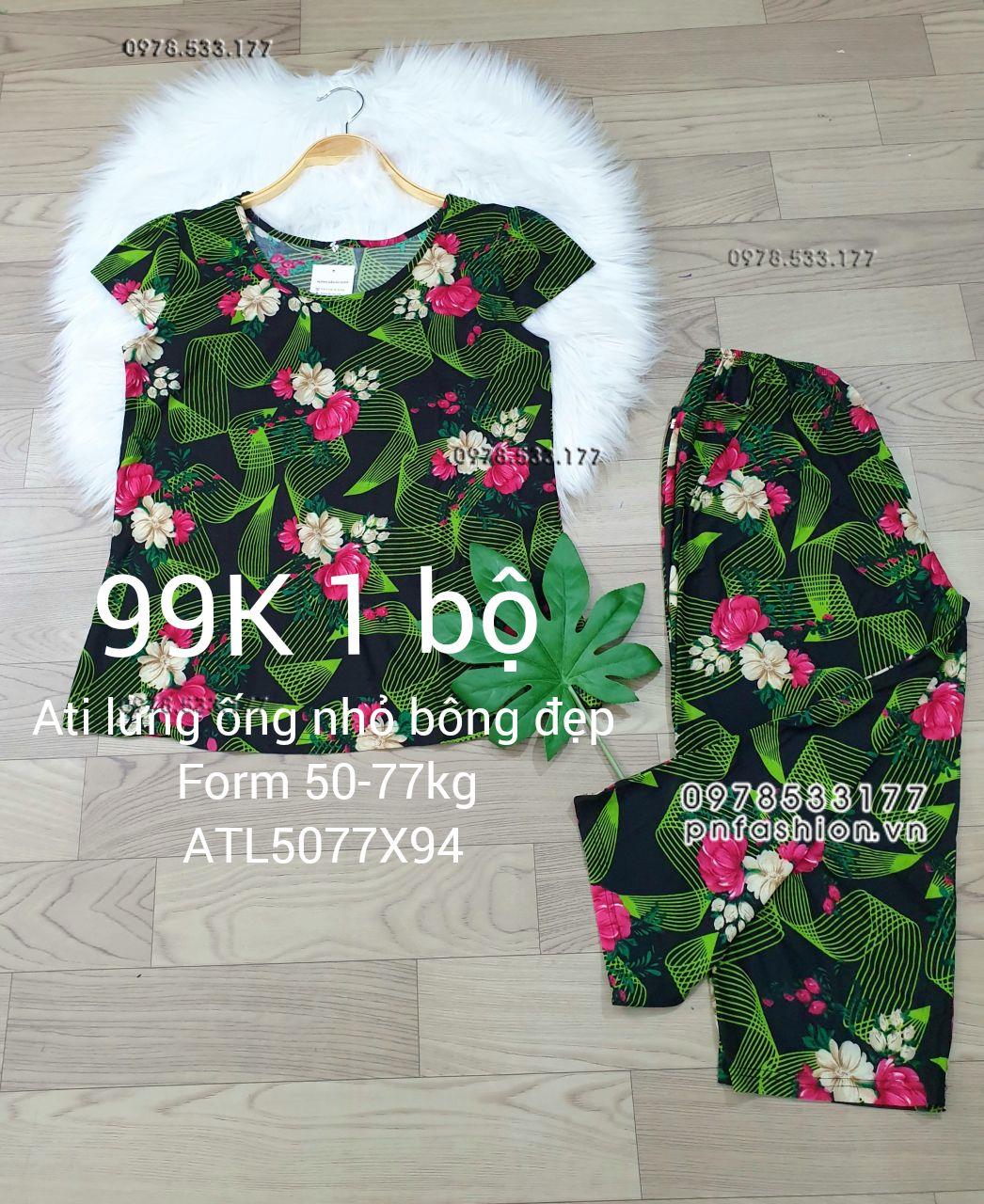 [50-77kg] Đồ bộ trung niên Ati lửng ống nhỏ bông đẹp - ATL5077X98