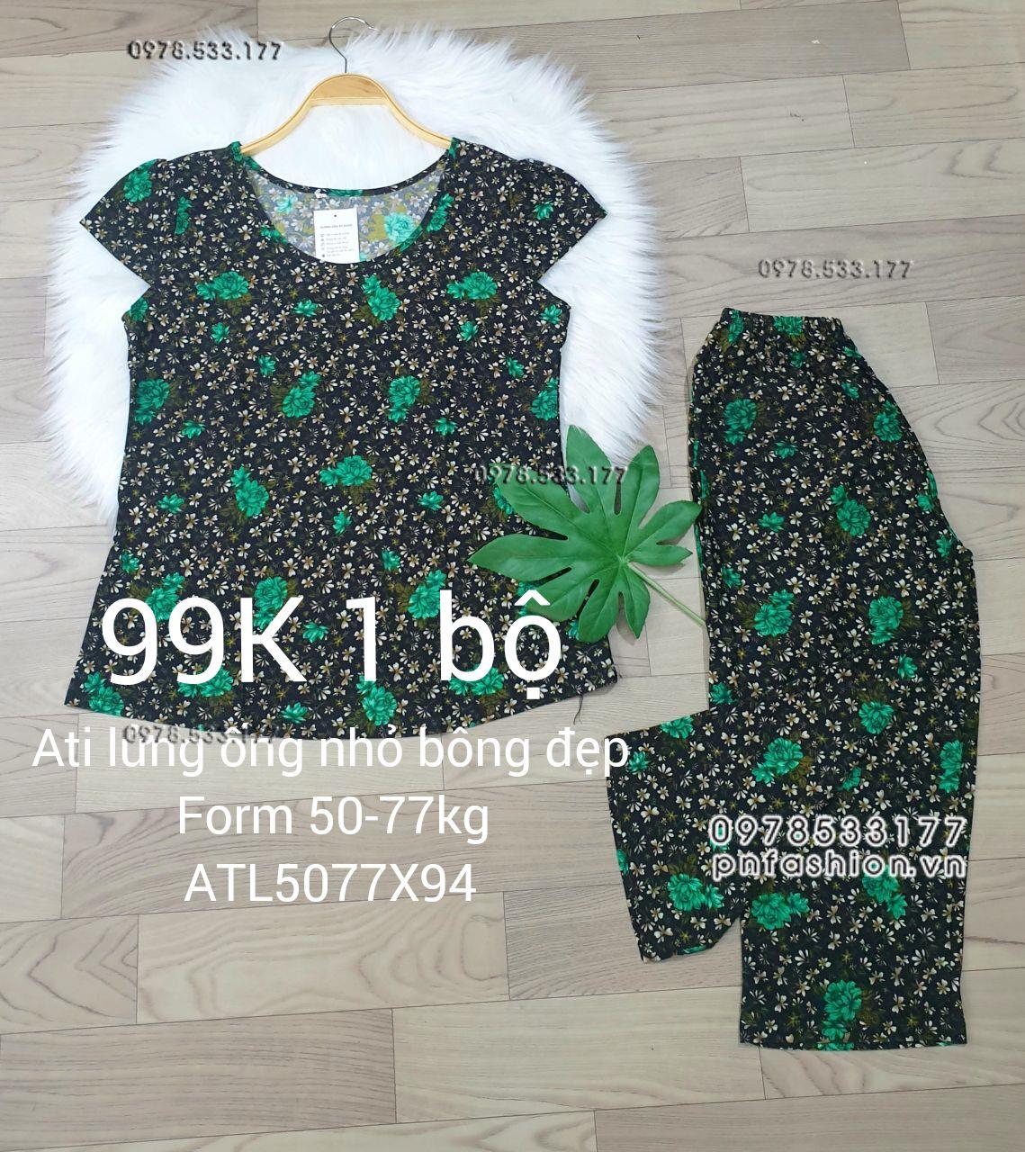 [50-77kg] Đồ bộ trung niên Ati lửng ống nhỏ bông đẹp - ATL5077X98