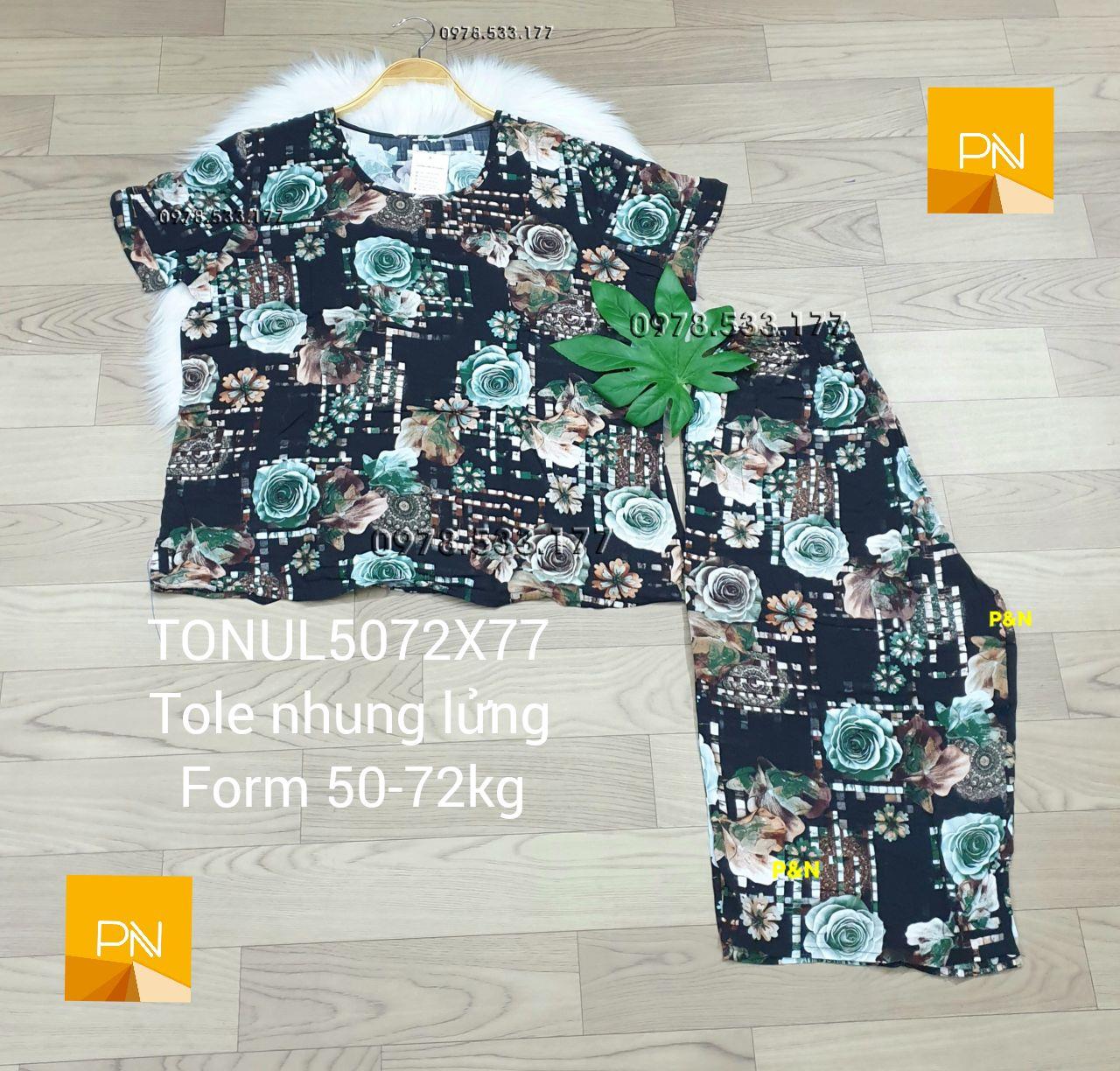 [50-77kg] Đồ bộ trung niên tole nhung lửng cao cấp - TONUL5072X77