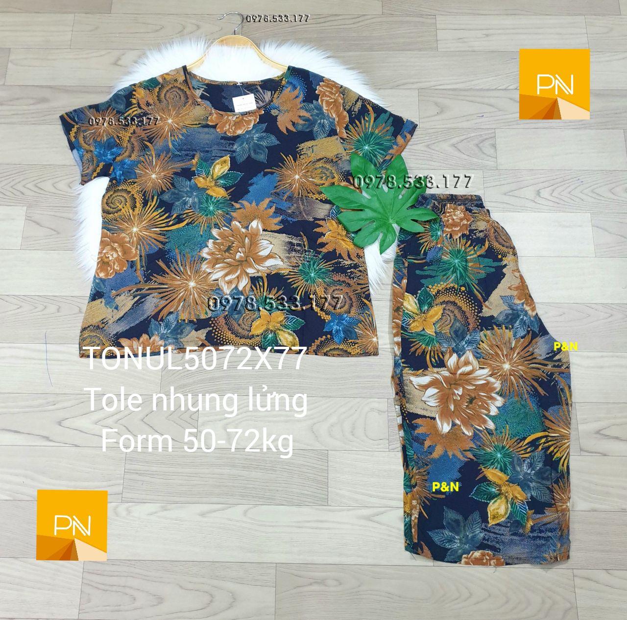 [50-77kg] Đồ bộ trung niên tole nhung lửng cao cấp - TONUL5072X77