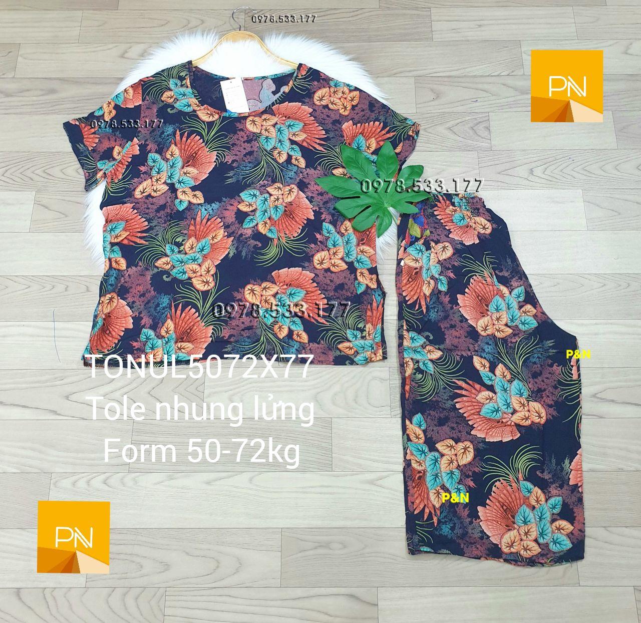 [50-77kg] Đồ bộ trung niên tole nhung lửng cao cấp - TONUL5072X77