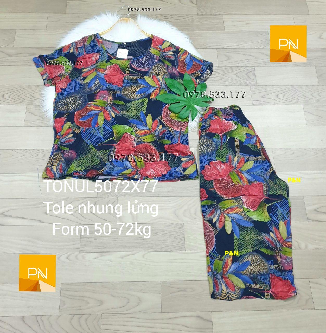 [50-77kg] Đồ bộ trung niên tole nhung lửng cao cấp - TONUL5072X77