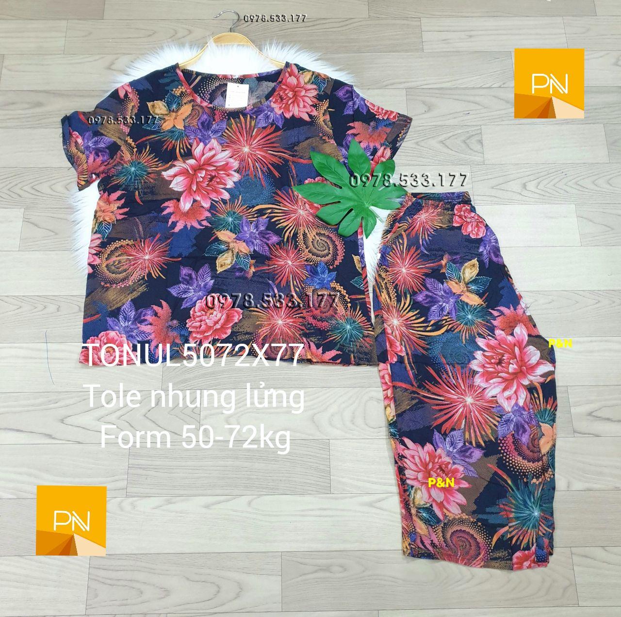 [50-77kg] Đồ bộ trung niên tole nhung lửng cao cấp - TONUL5072X77