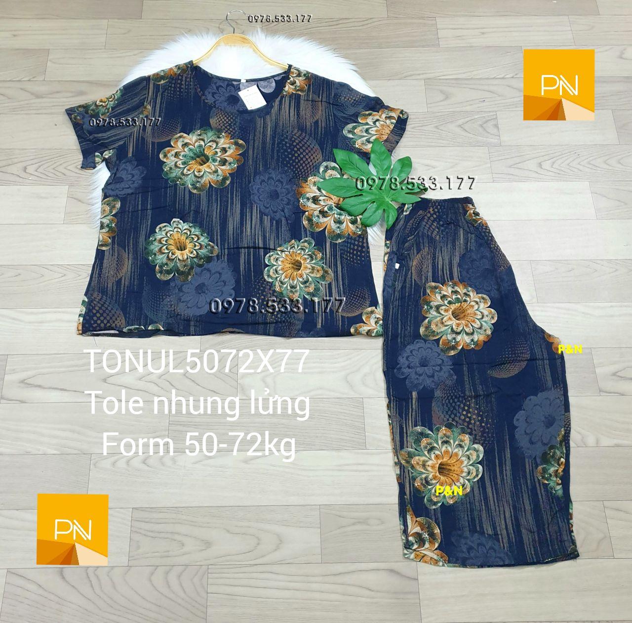 [50-77kg] Đồ bộ trung niên tole nhung lửng cao cấp - TONUL5072X77