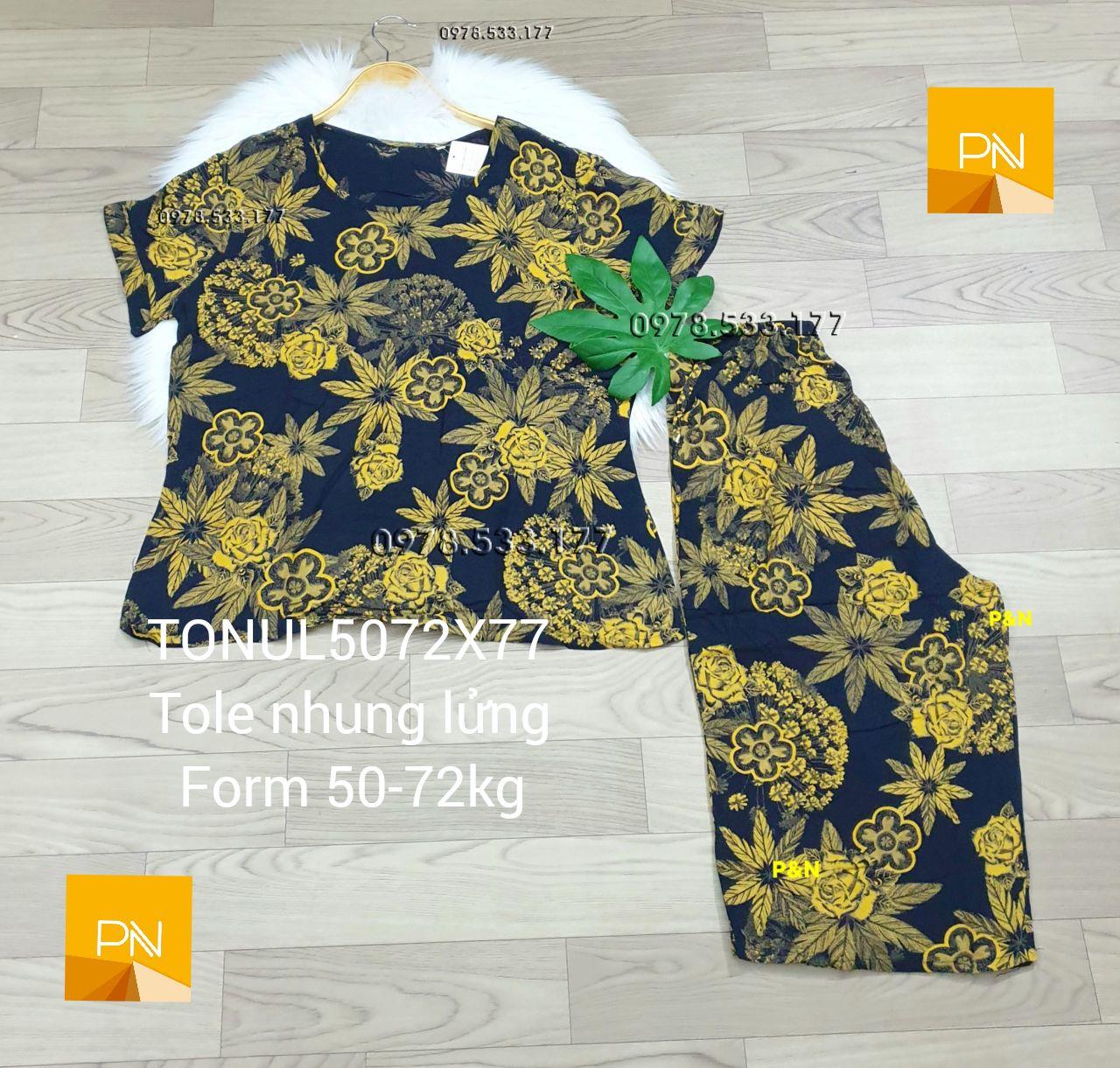 [50-77kg] Đồ bộ trung niên tole nhung lửng cao cấp - TONUL5072X77