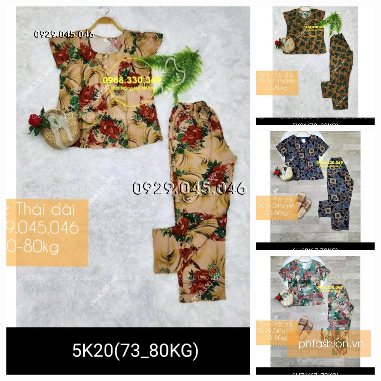 [50-80kg] Đồ bộ trung niên tole thái quần dài cao cấp - PN158482