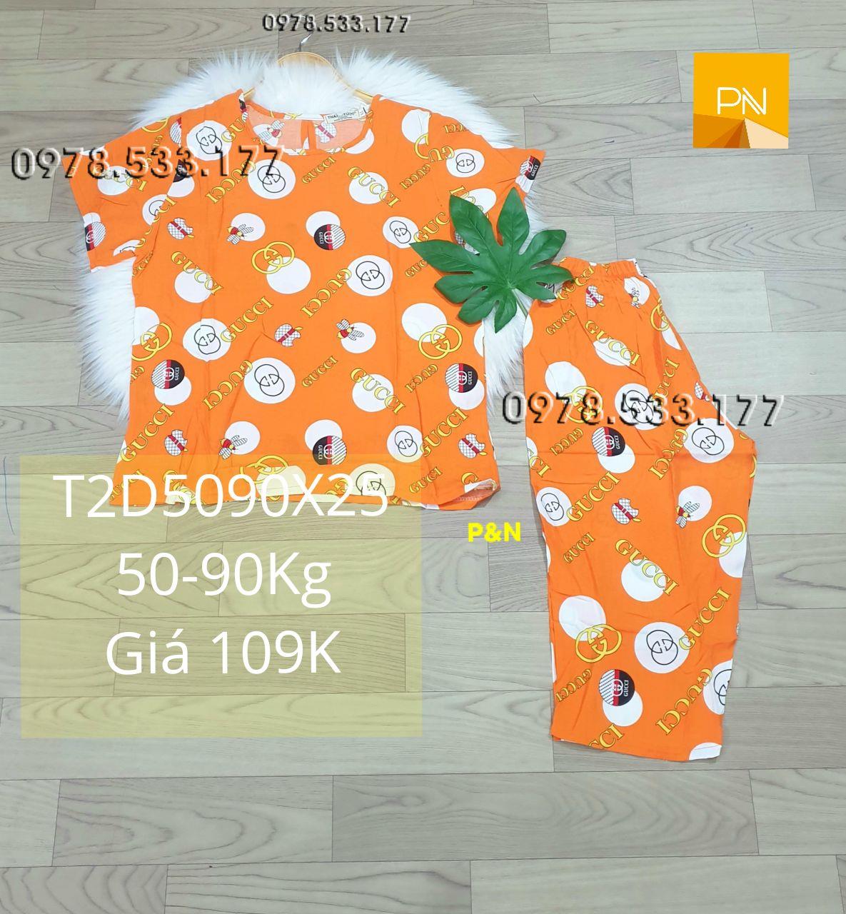 [50-90Kg] Đồ bộ trung niên mặc nhà tole 2 da lửng tay con rẻ đẹp - T2D5090X25