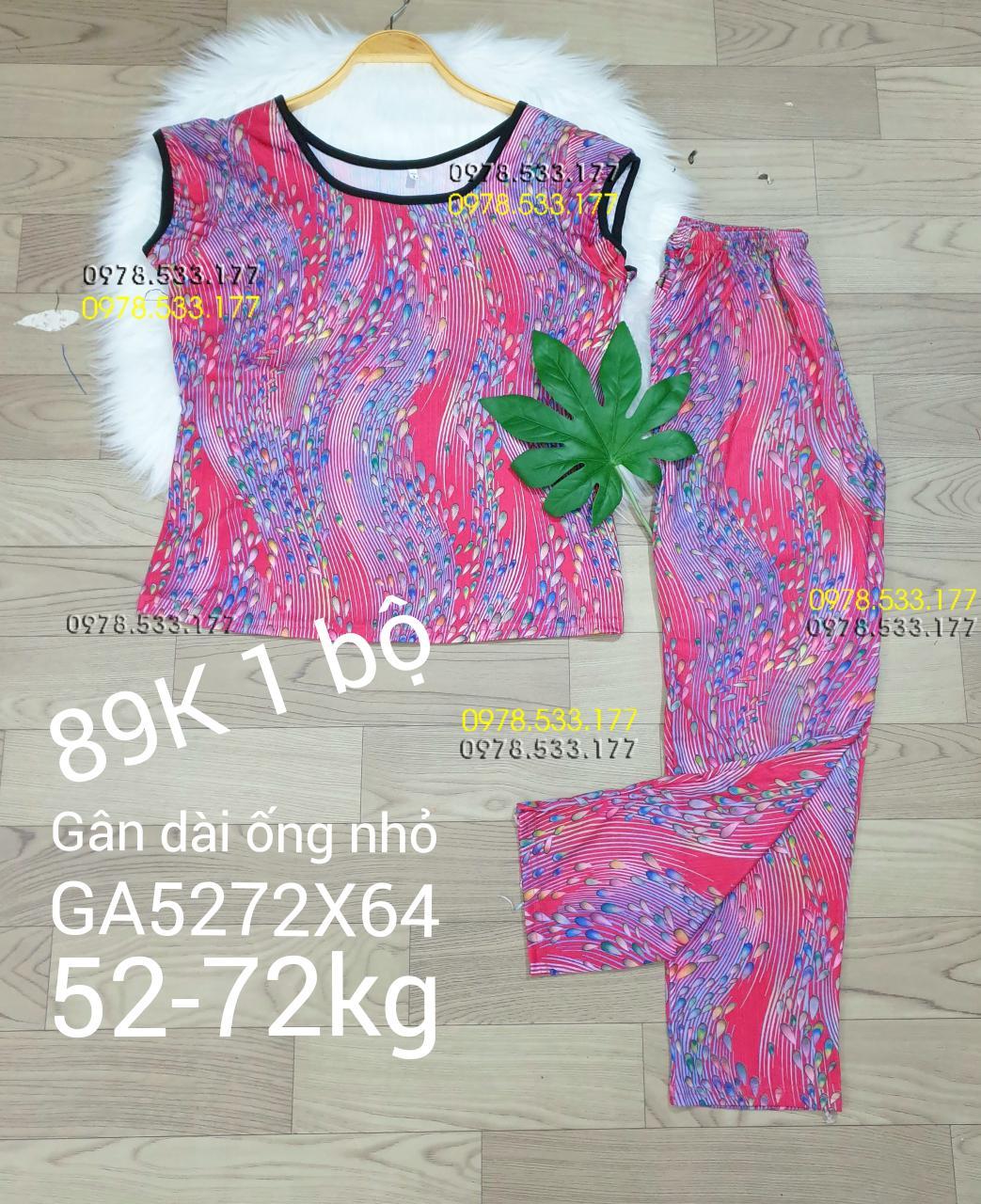 [52-72kg] Đồ bộ thun gân tằm quần dài họa tiết đẹp - GA5272X64