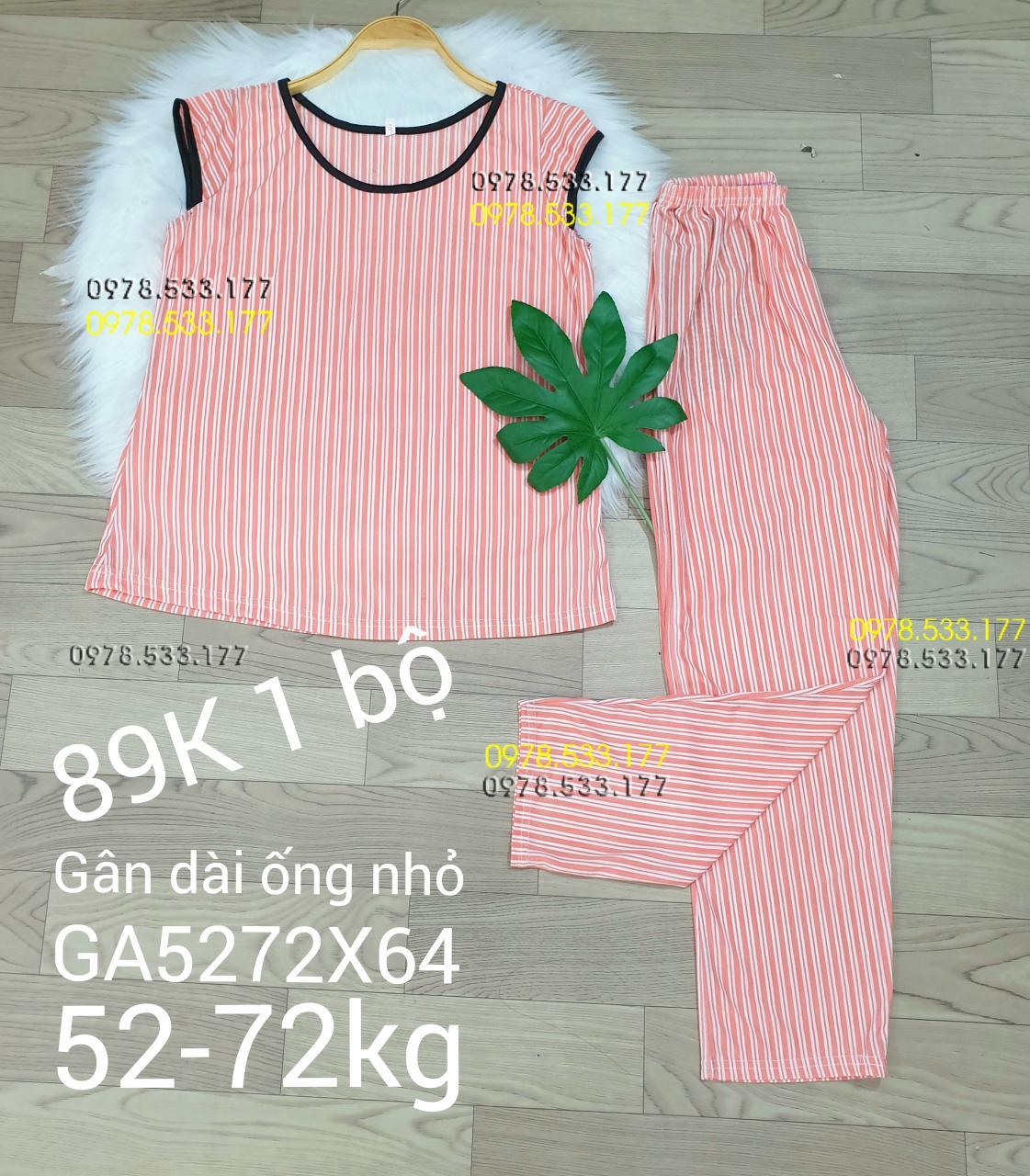 [52-72kg] Đồ bộ thun gân tằm quần dài họa tiết đẹp - GA5272X64