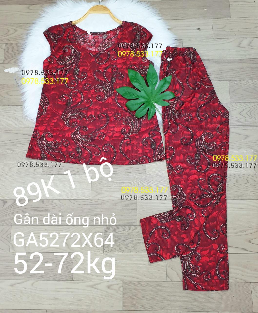 [52-72kg] Đồ bộ thun gân tằm quần dài họa tiết đẹp - GA5272X64