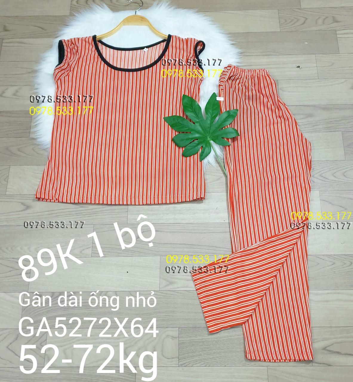 [52-72kg] Đồ bộ thun gân tằm quần dài họa tiết đẹp - GA5272X64